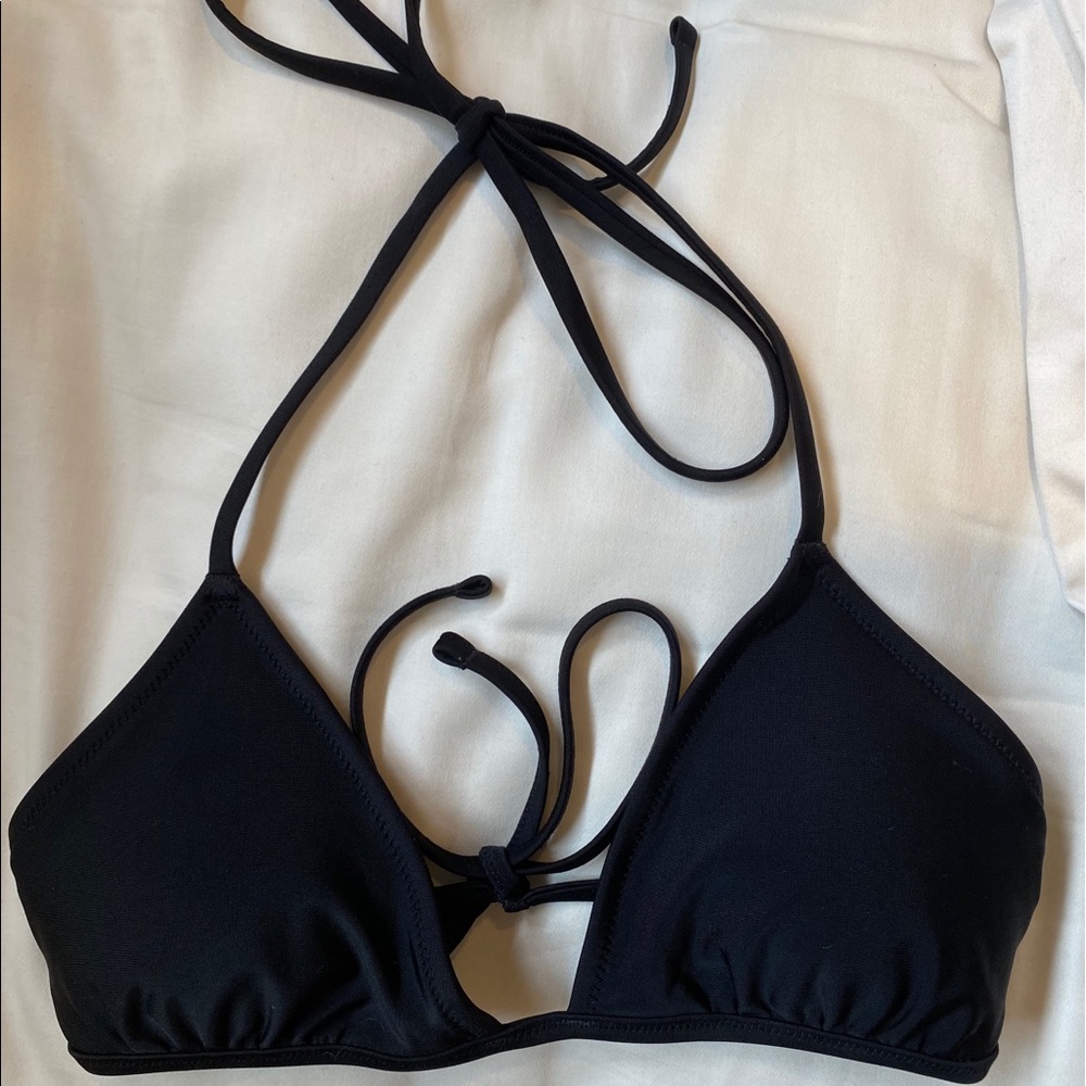 aerie black triangle bikini top